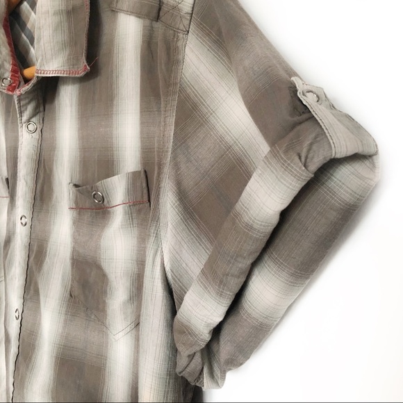 ⭐️🌈⚡️Jeremiah Plaid Short Sleeve Snap Button Down Shirt⚡️🌈⭐️ - Picture 4 of 12